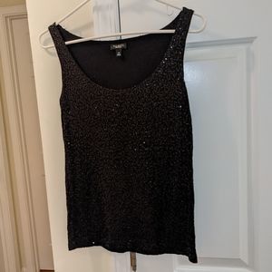 Talbots Black Sequin Shell XS